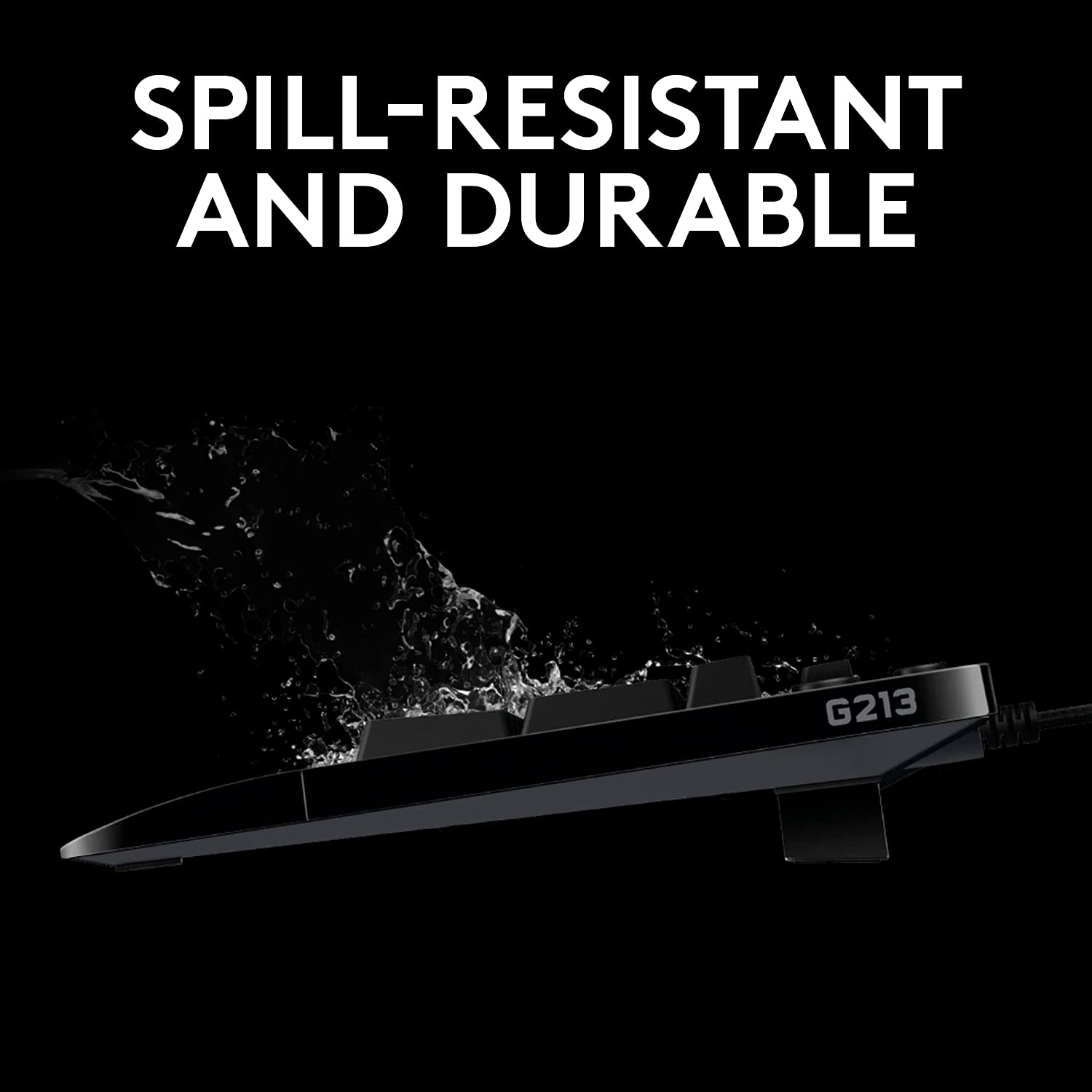 213 Prodigy Gaming Keyboard, LIGHTSYNC RGB Backlit Keys, Spill-Resistant, Customizable Keys, Dedicated Multi-Media Keys - Black