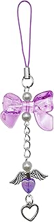 Pink Bow Beaded Phone Charm for Women