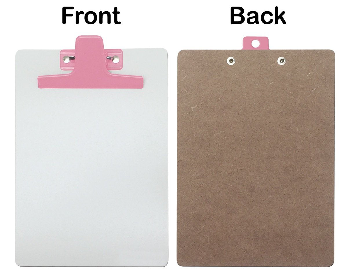 White A5 Clipboard with Metal Clip, Pack of 6