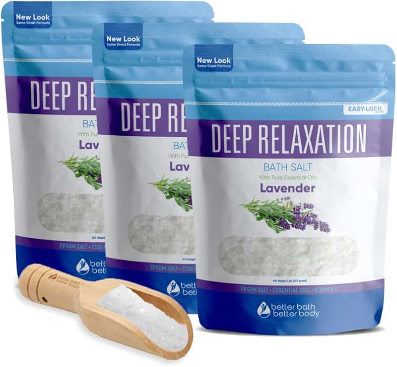 Relaxing Lavender Bath Salt Set, 3 Pack, 6 lbs