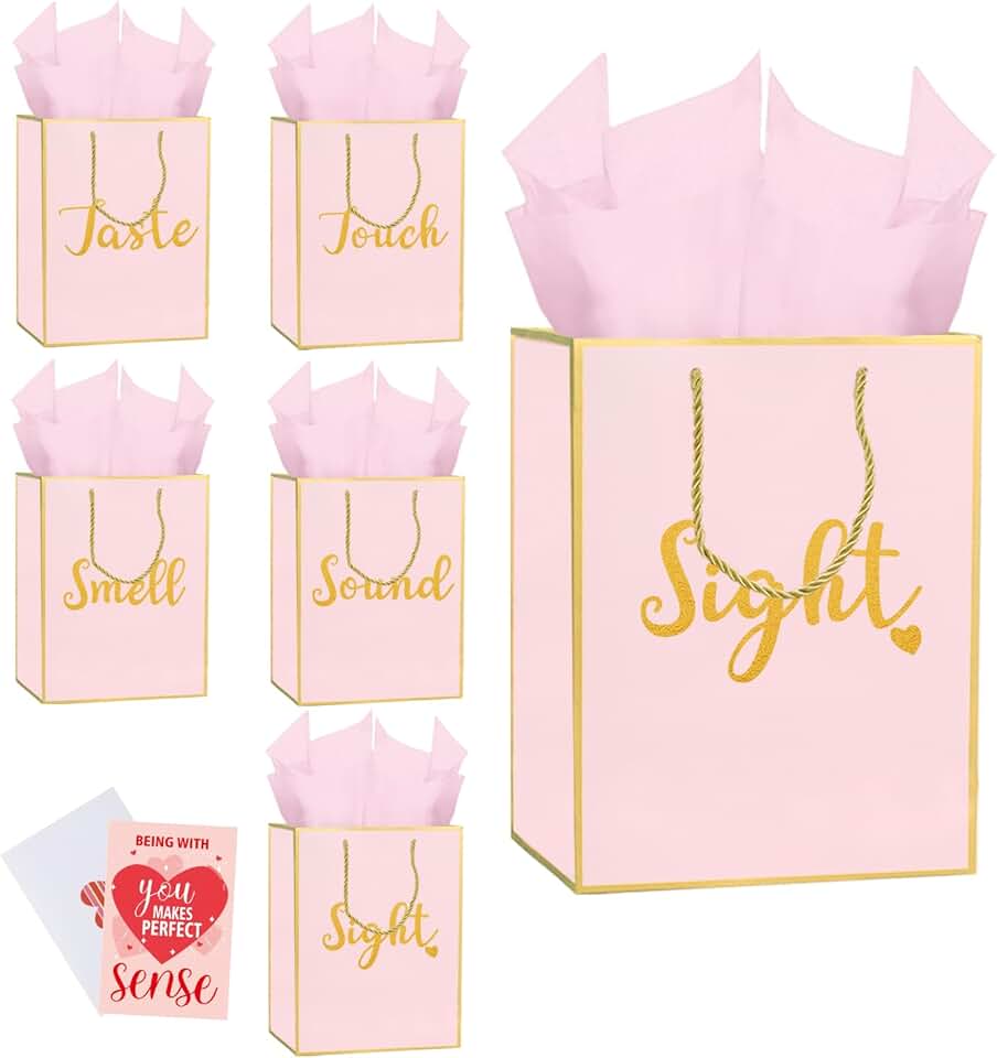 Five Senses Gift Bags with Tissue and Card
