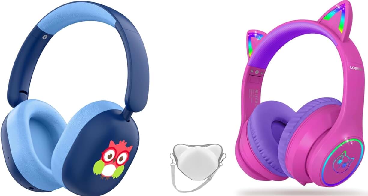 Wireless Kids Headphones with Mic, 35H Playtime, Foldable