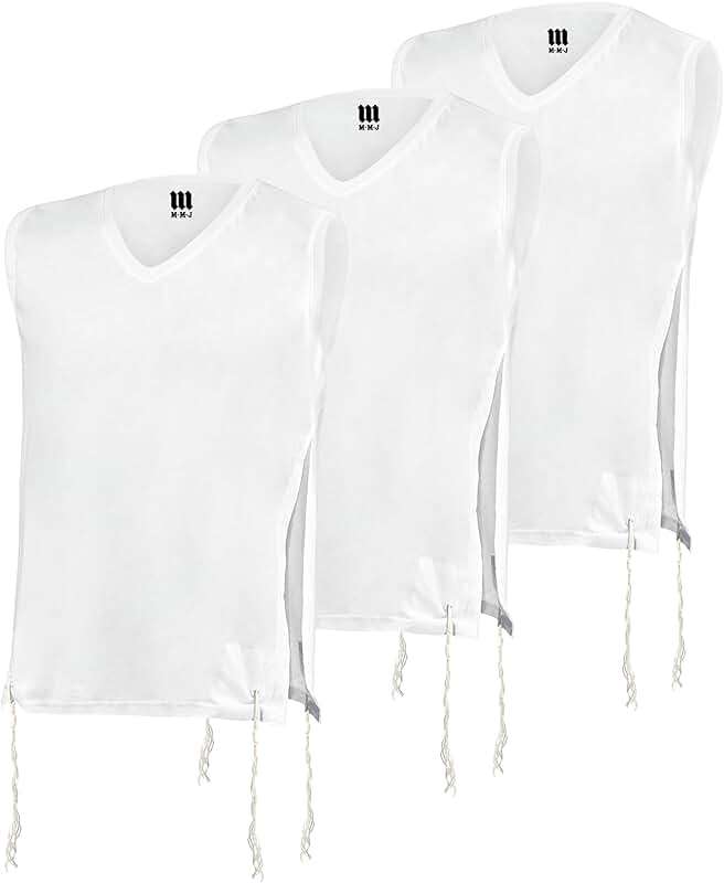 Men's V-Neck Tzitzit T-Shirt for Camp and School