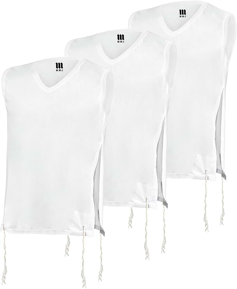 Men's V-Neck Tzitzit T-Shirt for Camp and School