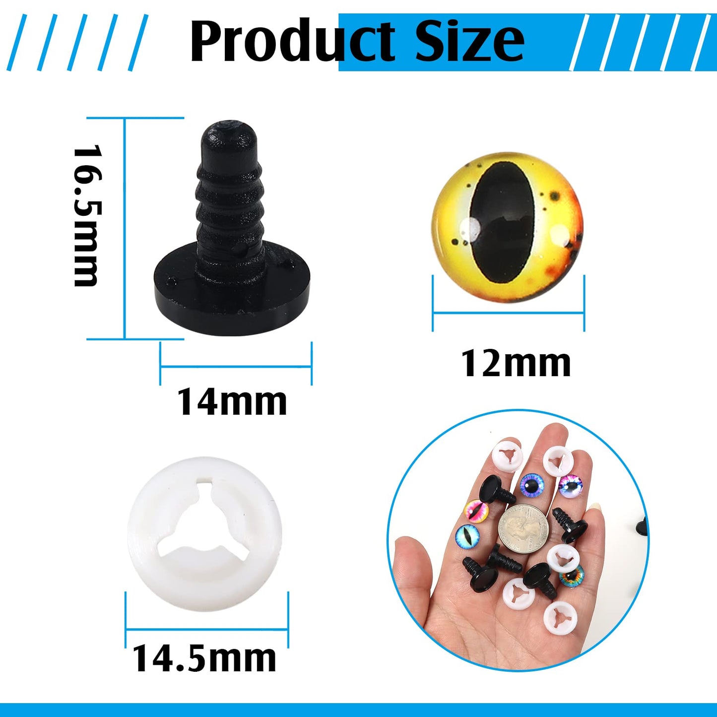 25 Pairs Assorted Safety Eyes for Crafts