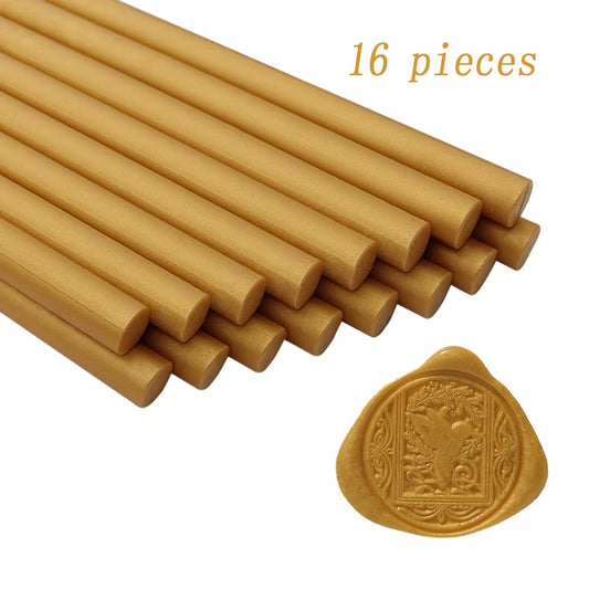 Gold Wax Seal Sticks 16 Pieces for 0.44 Inch Gun