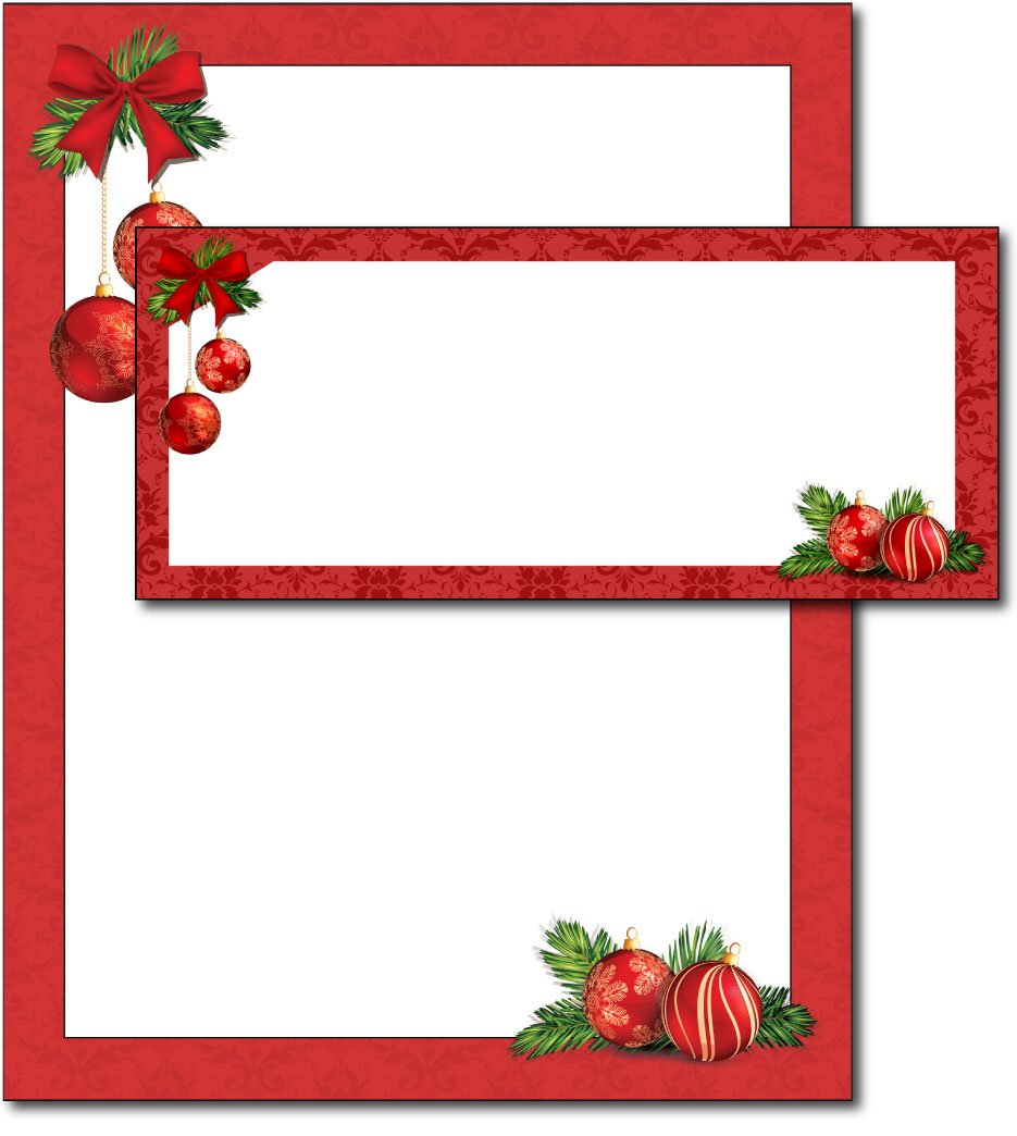 Red Bulb Holiday Paper and Envelope Set