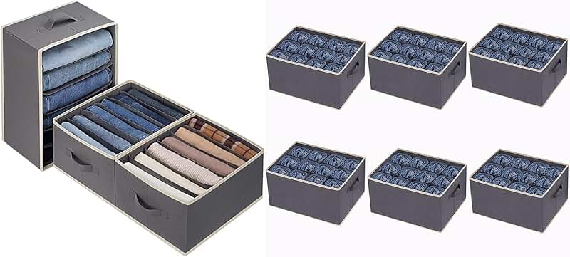 12-Slot Jeans and 6-Slot Pants Organizer for Closet