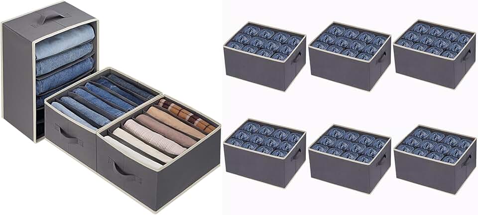 12-Slot Jeans and 6-Slot Pants Organizer for Closet