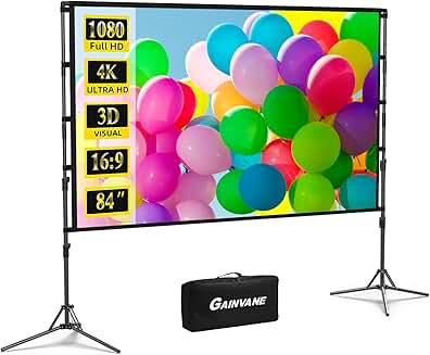 84-Inch Portable Indoor/Outdoor Projector Screen
