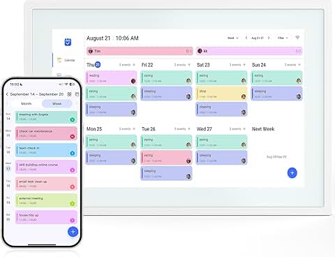Touchscreen Digital Calendar and Planner Display