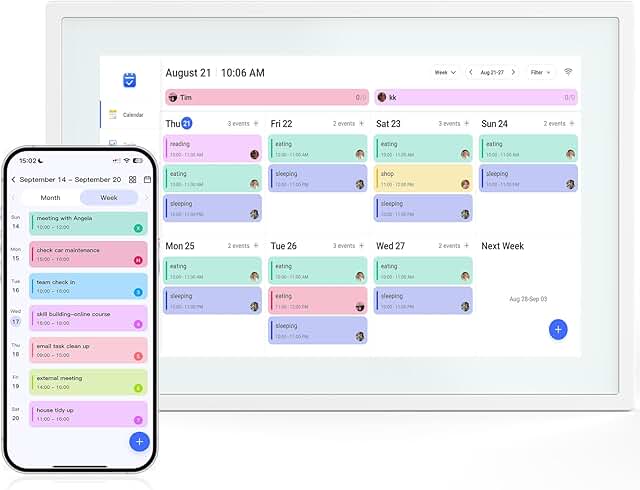Touchscreen Digital Calendar and Planner Display