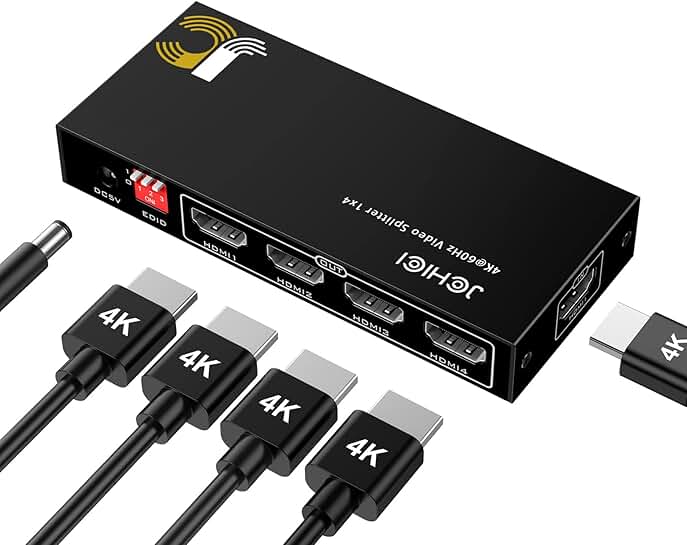 HDMI Splitter 1 In 4 Out 4K@60Hz 4:4:4