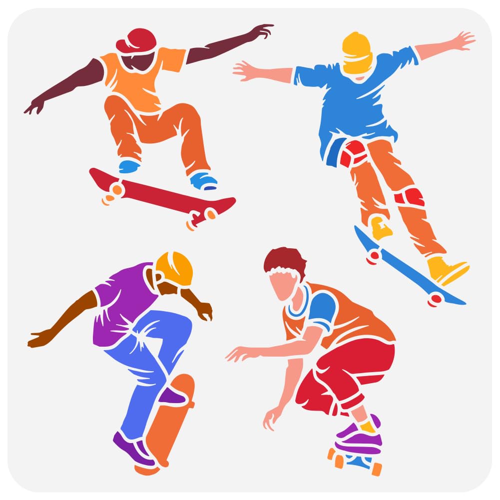 SkateArt DIY Skateboard Painting Template 11.8x11.8 in