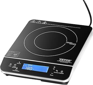 Portable Electric Cooktop with 9 Temp Settings and Timer