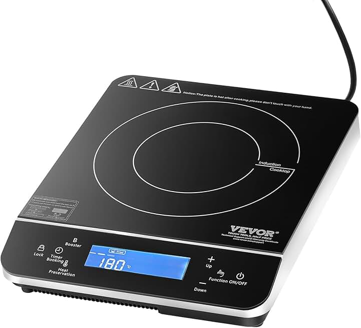Portable Electric Cooktop with 9 Temp Settings and Timer
