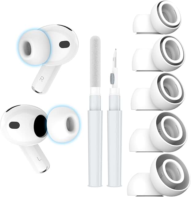 Five pairs of soft silicone ear tips for earbuds
