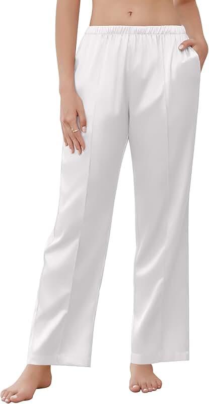 Women's Silk Satin Pajama Pants with Pockets
