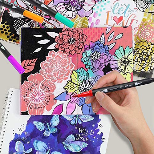 120 Colors Duo Tip Art Markers Set with Canvas Bag