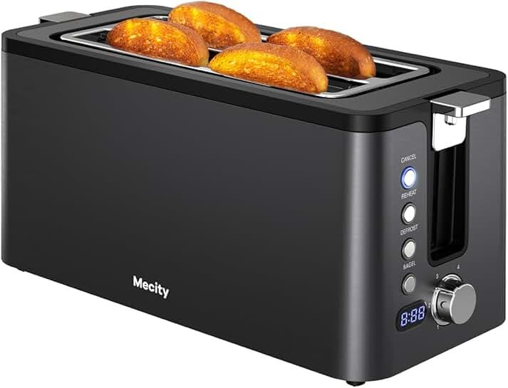 4 Slice Toaster with Wide Slots and Multiple Settings