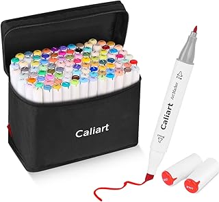 100 Color Dual Tip Art Markers with Case