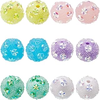 24-Color Chunky Rhinestone Beads for Jewelry Making