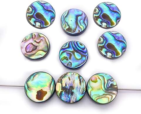20 Pieces of 8mm Natural Abalone Shell Beads