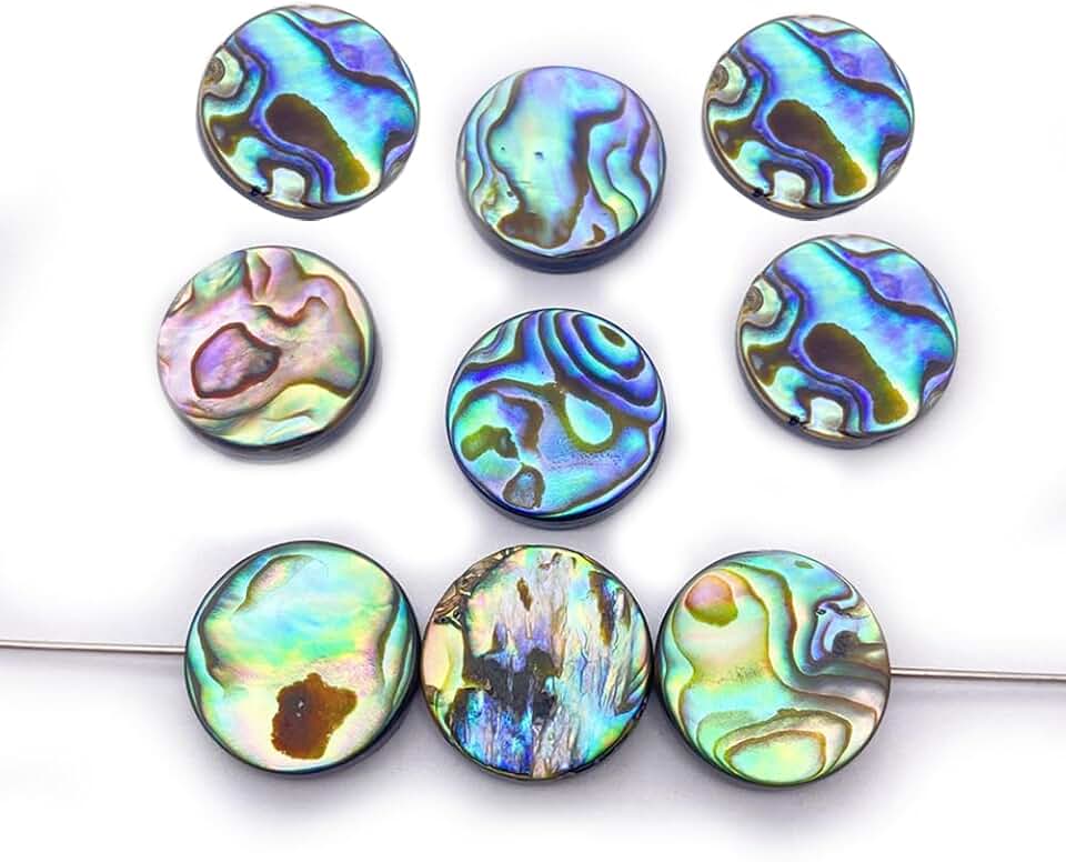 20 Pieces of 8mm Natural Abalone Shell Beads