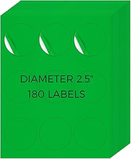 Neon Green 2.5 Inch Round Self-Adhesive Labels 180