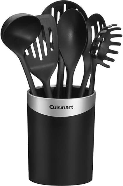Set of 7 black crock with tools