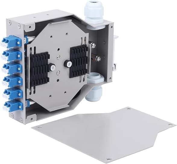 12-Fiber LC Singlemode DIN Rail Fiber Enclosure with Pigtail and Couplers