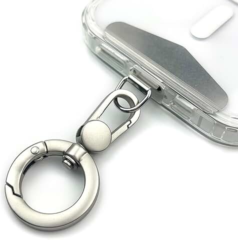 Metal Phone Tether with 360° Rotation, Silver
