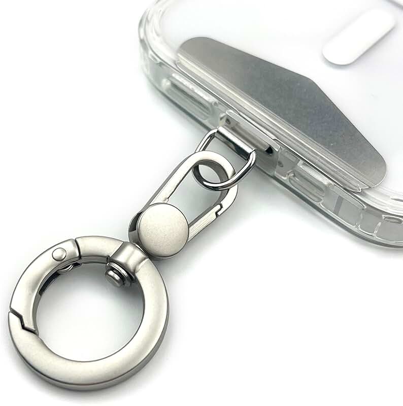 Metal Phone Tether with 360° Rotation, Silver