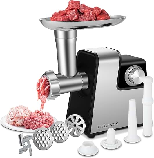 Electric Meat Grinder with Sausage Stuffer and Kubbe Kit