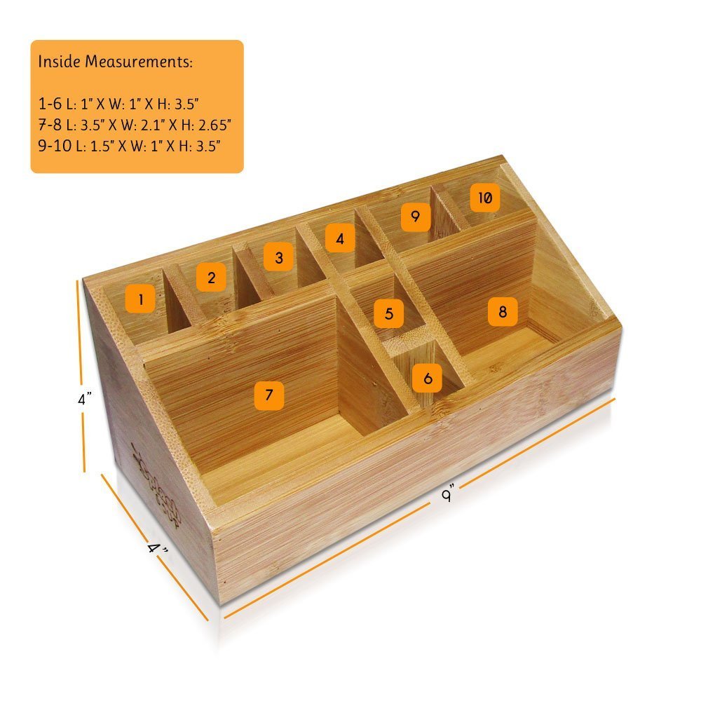 Small Bamboo Organizer for Desk and Home Storage