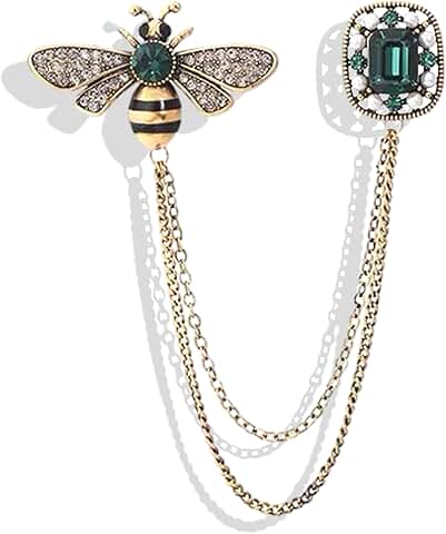 Bee Chain Collar Pins for Women Christmas Jewelry