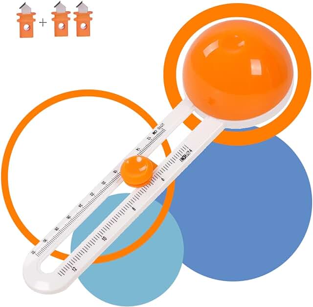 Orange circle paper cutter with 3 blades