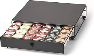 Black coffee pod drawer with 36 slots