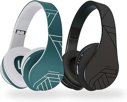 Wireless Over-Ear Headphone Bundle in Black and Blue/White