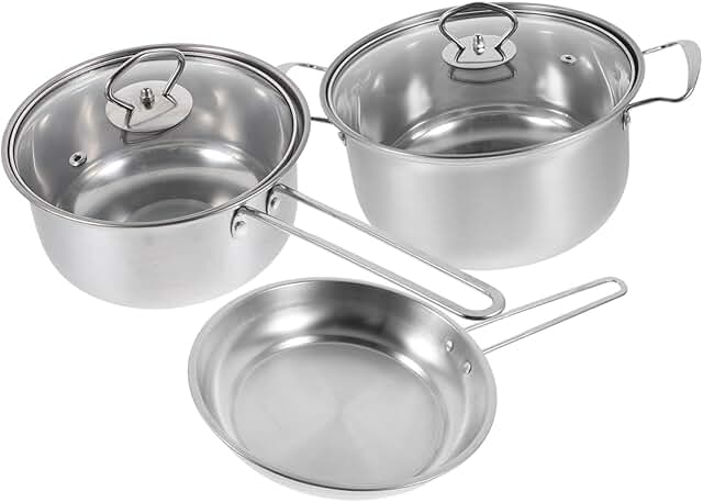 Stainless Steel Cookware Set with Thick Bottom and Handles