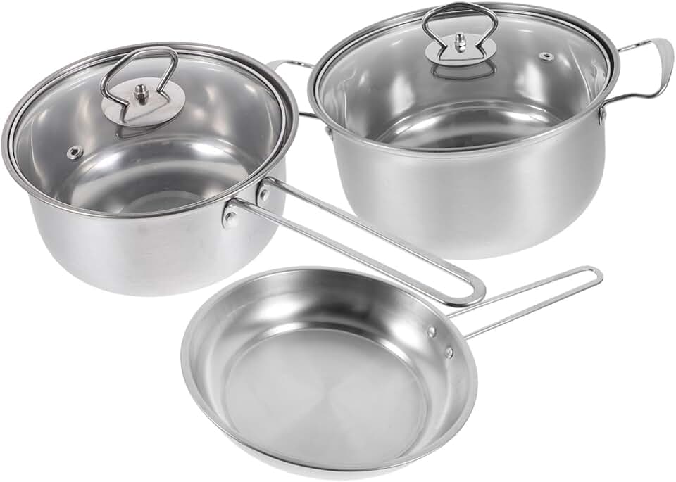 Stainless Steel Cookware Set with Thick Bottom and Handles
