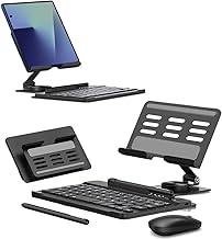 Foldable Phone Stand with Mini Bluetooth Keyboard and Accessories