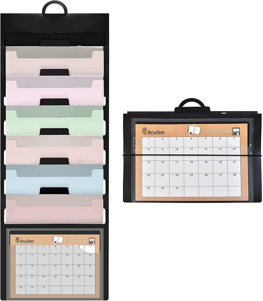 6-Pocket Wall File Organizer for Classrooms and Offices
