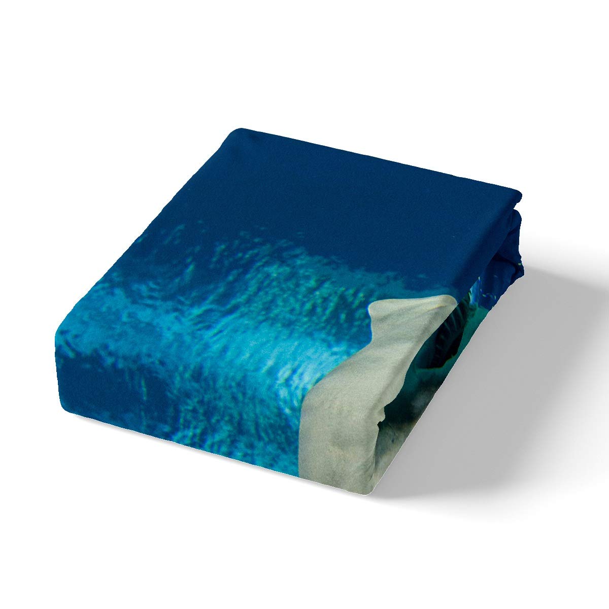 Queen Size Shark Fitted Sheet Set Ocean Marine Theme Bedding Set for Boys Kids Child 3D Sea Underwater World Bed Sheet Set with Pillowcase Nature Ocean Bed Cover Decor 3 Pcs