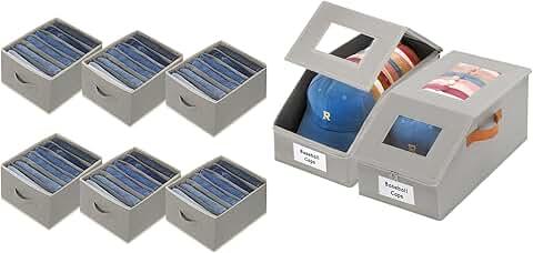 Set of 6 Large Wardrobe Organizers with 2 Extra Large Hat Holders