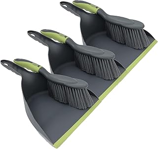 Handheld Dustpan and Broom Set for Floors and Surfaces