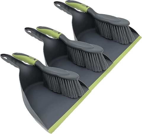 Handheld Dustpan and Broom Set for Floors and Surfaces
