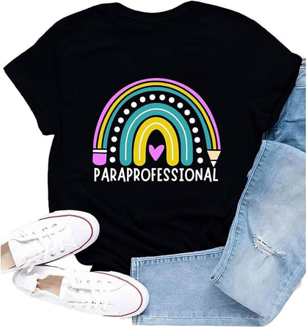 Women's Rainbow Pencil Teacher T-Shirt