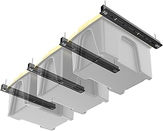 Garage Ceiling Storage Rack with Adjustable Tote Slides