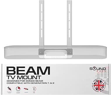 White TV Mount for Sonos Beam Soundbar with Hardware